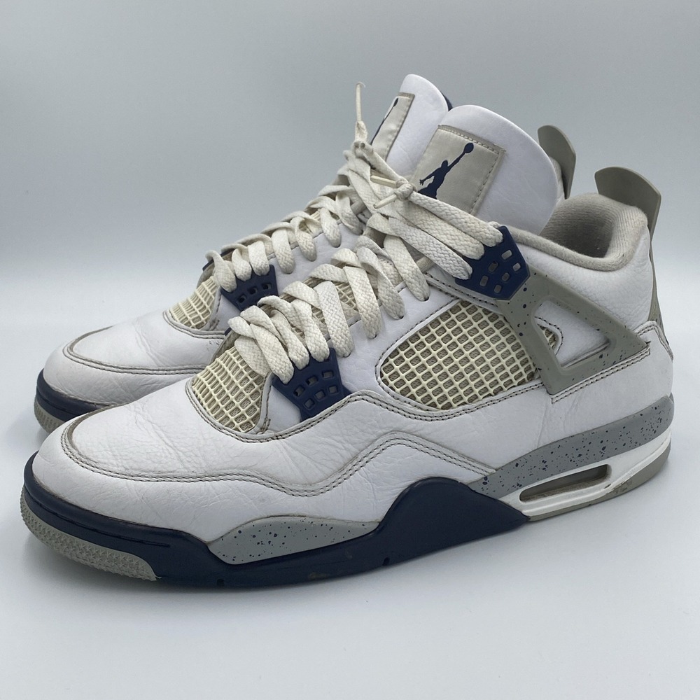 Nike Air Jordan 4 Retro Midnight Navy DH6927-140 Men's Size 11 White Blue